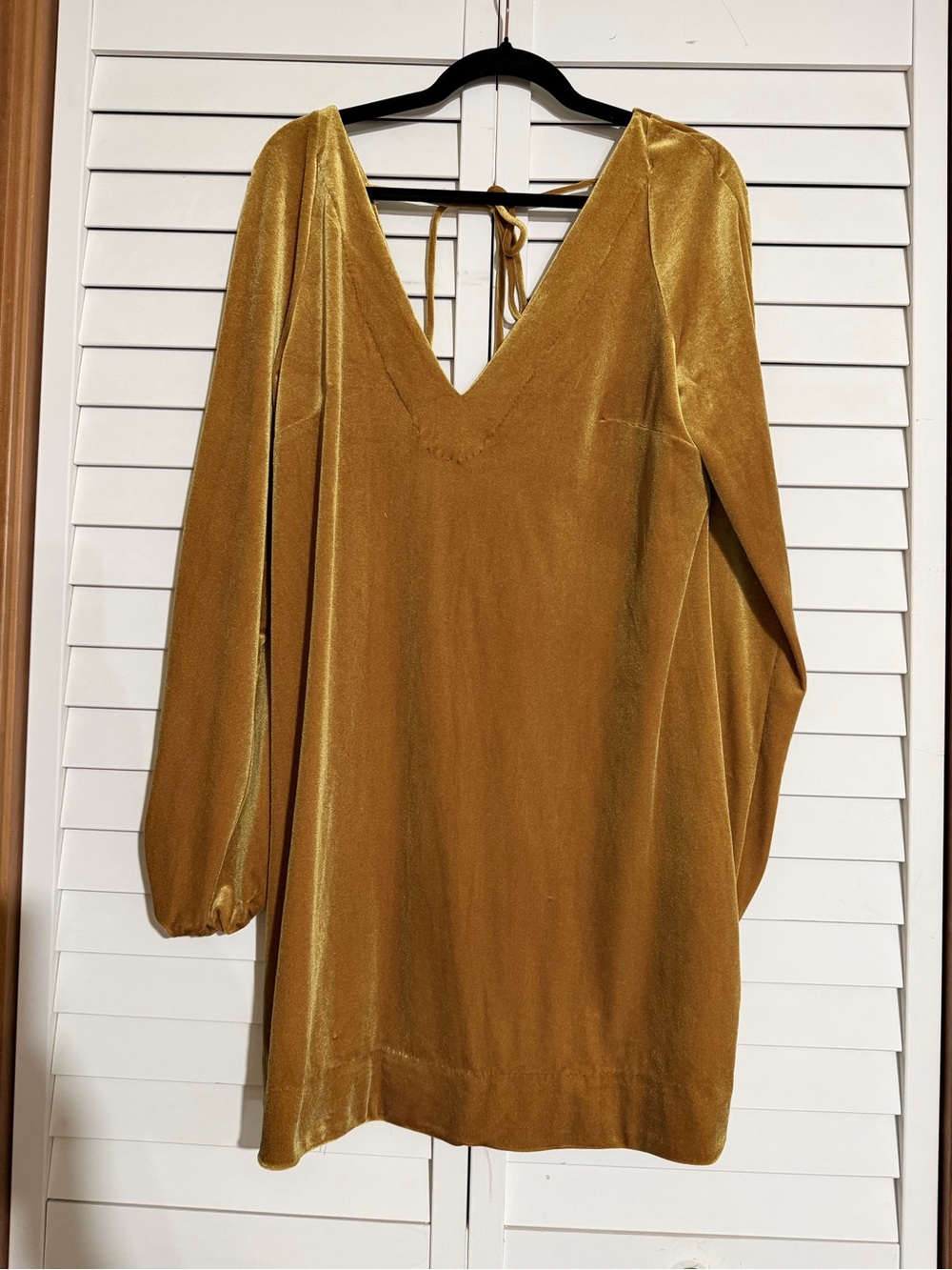 Free People Velvet Mini Dress in Mustard